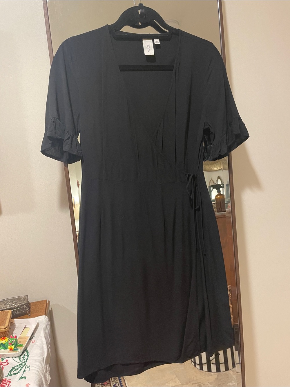 Y.A.S Elma mini wrap dress Little Black Dress Size Small